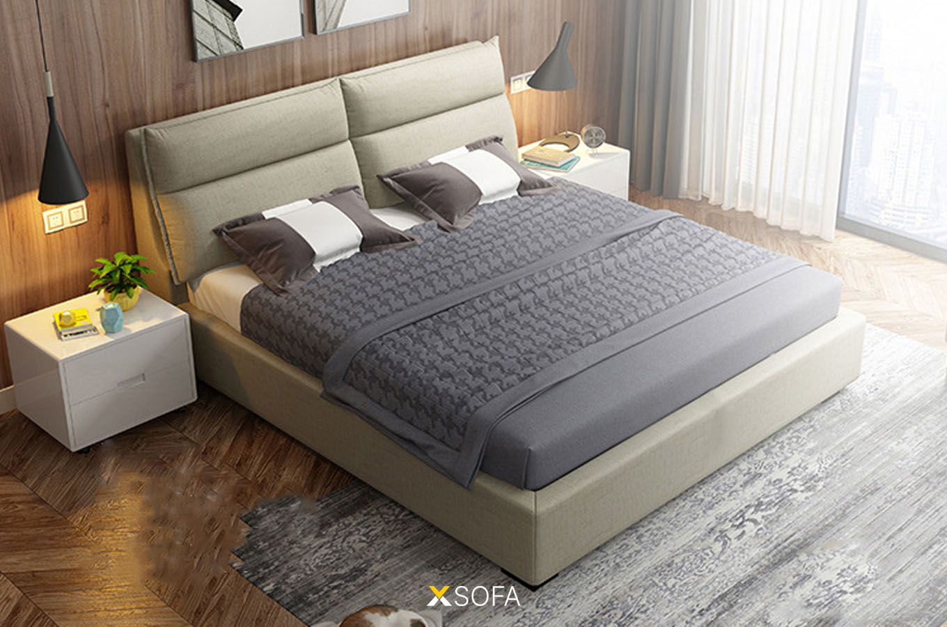 giường da cozy 39 kết cấu chắc chắn