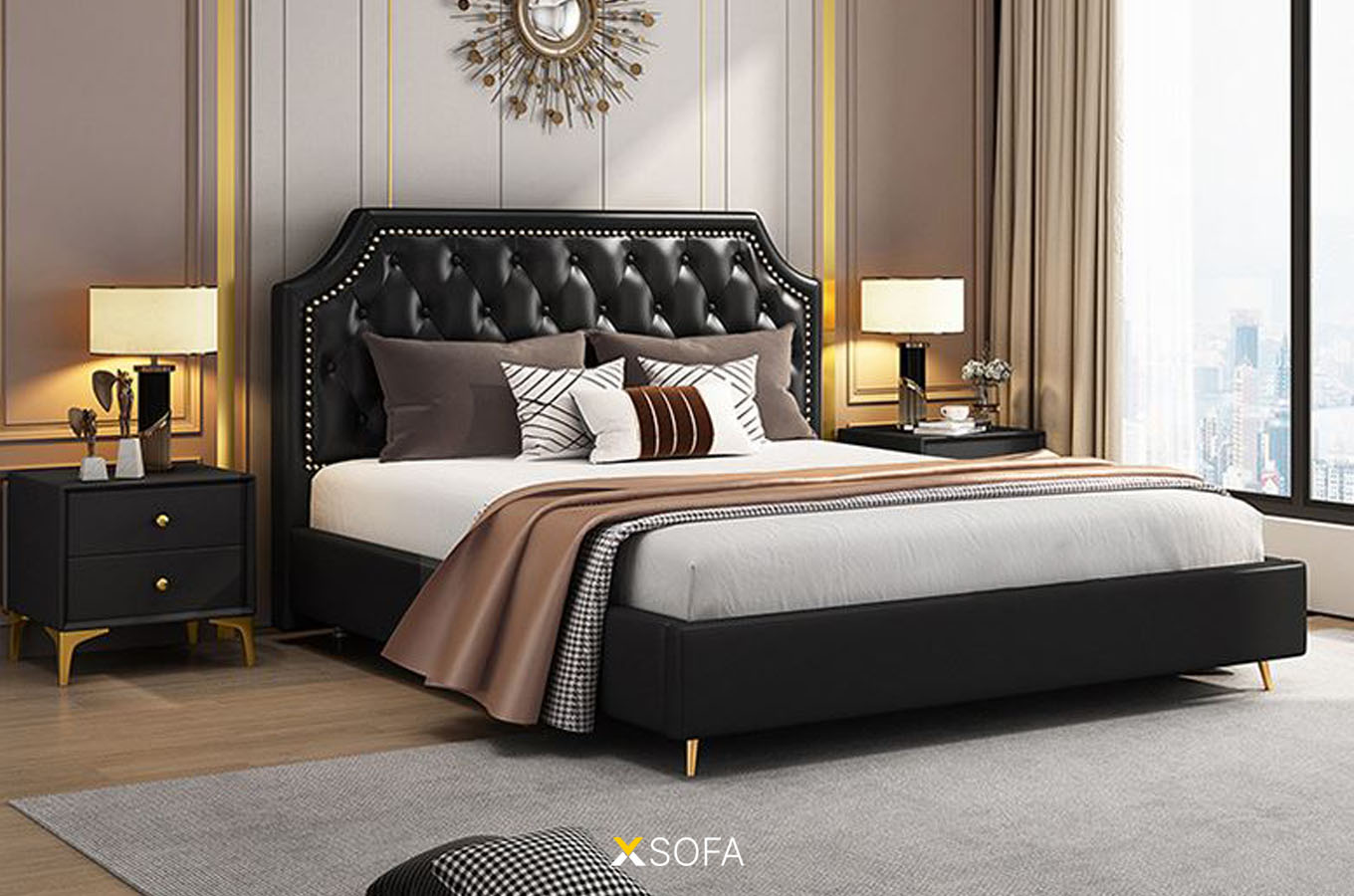 Giường ngủ bọc da nỉ COZY 44