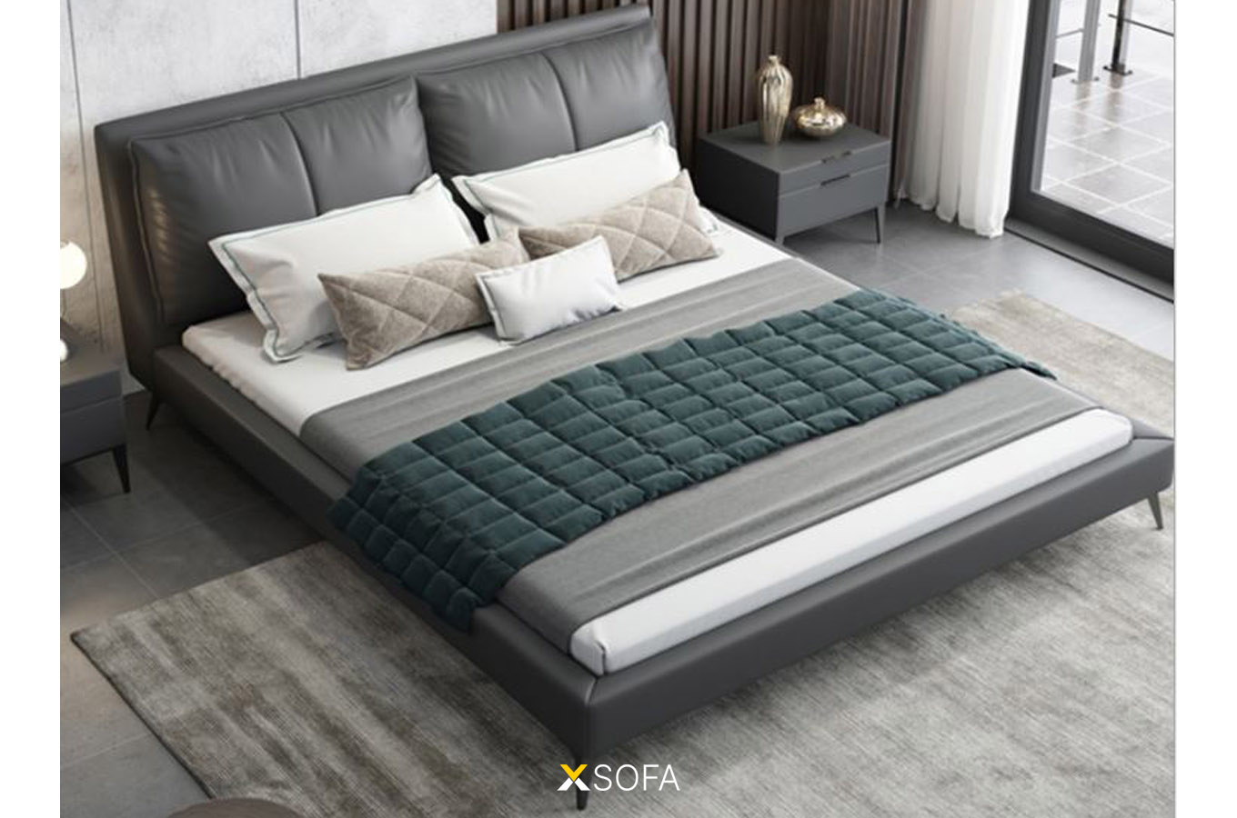 Giường ngủ bọc da nỉ COZY 57