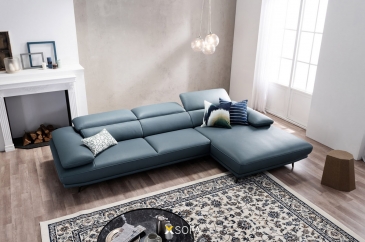 Ghế sofa góc Lena G35 kích thước 2,7 x 1,7m, tựa đầu gật gù