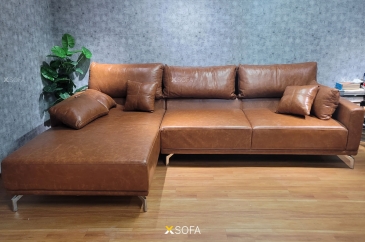 Ghế sofa góc Presti G69 bọc da bò Ý sang trọng