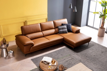 Ghế sofa góc Vio G03 kích thước 2,7 x 1,7m, tựa đầu gật gù