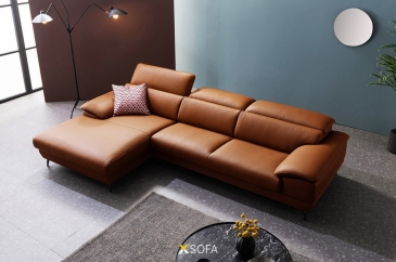 Ghế sofa góc Zio G79 kích thước 2,7 x 1,7m, tựa đầu gật gù