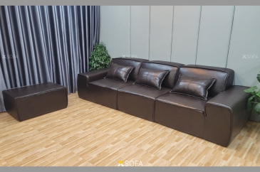 Ghế sofa văng Modeno V16 dài 2,4m bọc da bò
