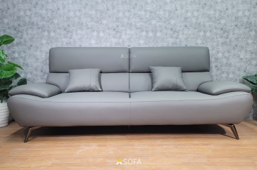 Ghế sofa văng V6 bọc da cao cấp màu xám ghi đậm