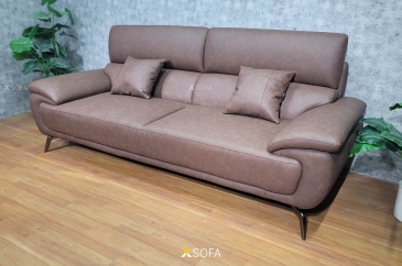 Ghế sofa Uni V25 dài 2,2m - Bọc da công nghiệp màu socola