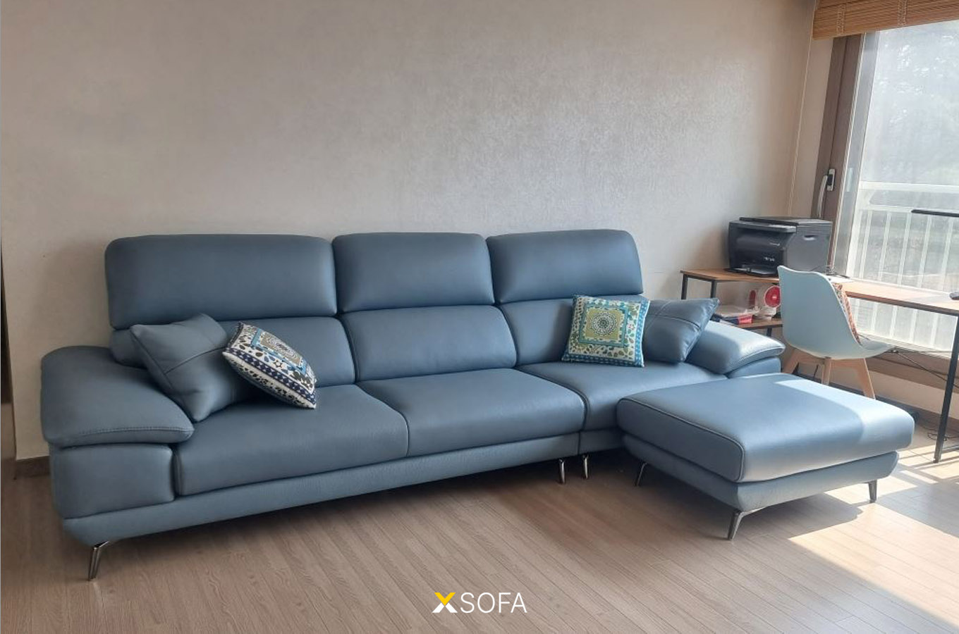 Ghế sofa văng Zio V79 dài 2,6m và đôn chữ nhật