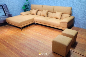 Ghế sofa góc Zio G79 dài 2,7m tựa lưng cố định. Bọc da công nghiệp cao cấp