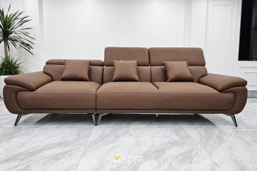 Ghế sofa Uni V25 dài 2,7m có tựa đầu gật gù - Bọc da công nghiệp microfiber